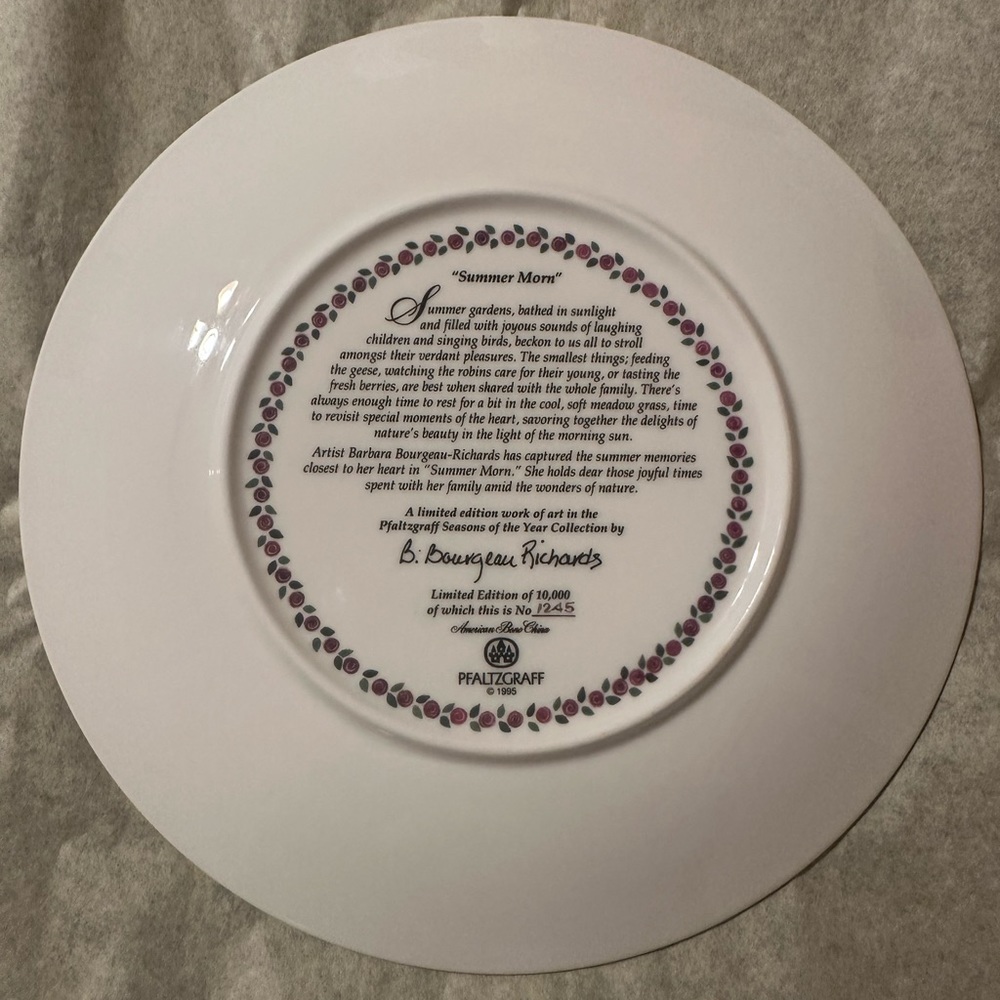 PFALTZGRAFF 5 seasons of the year plates, rare find discontinued - Picture 8 of 11